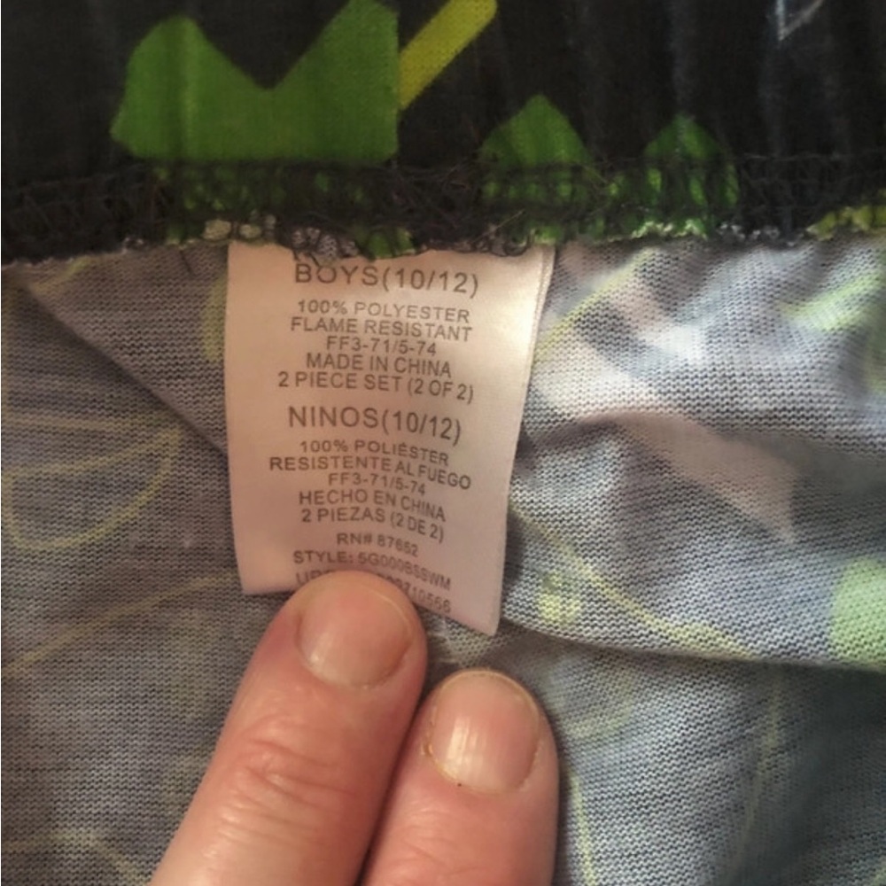 Flame-Resistant Boys Pajama Set — Green and Blue
